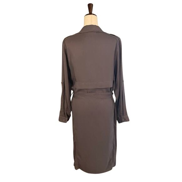 Black Swan | Lulu’s Emma Trench Jacket Women's M Open Lightweight Belted Gray - Picture 5 of 14